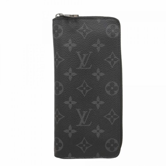 Louis Vuitton Monogram Eclipse Zippy Wallet Vertical M62295 Black Men's Long - Picture 1 of 10